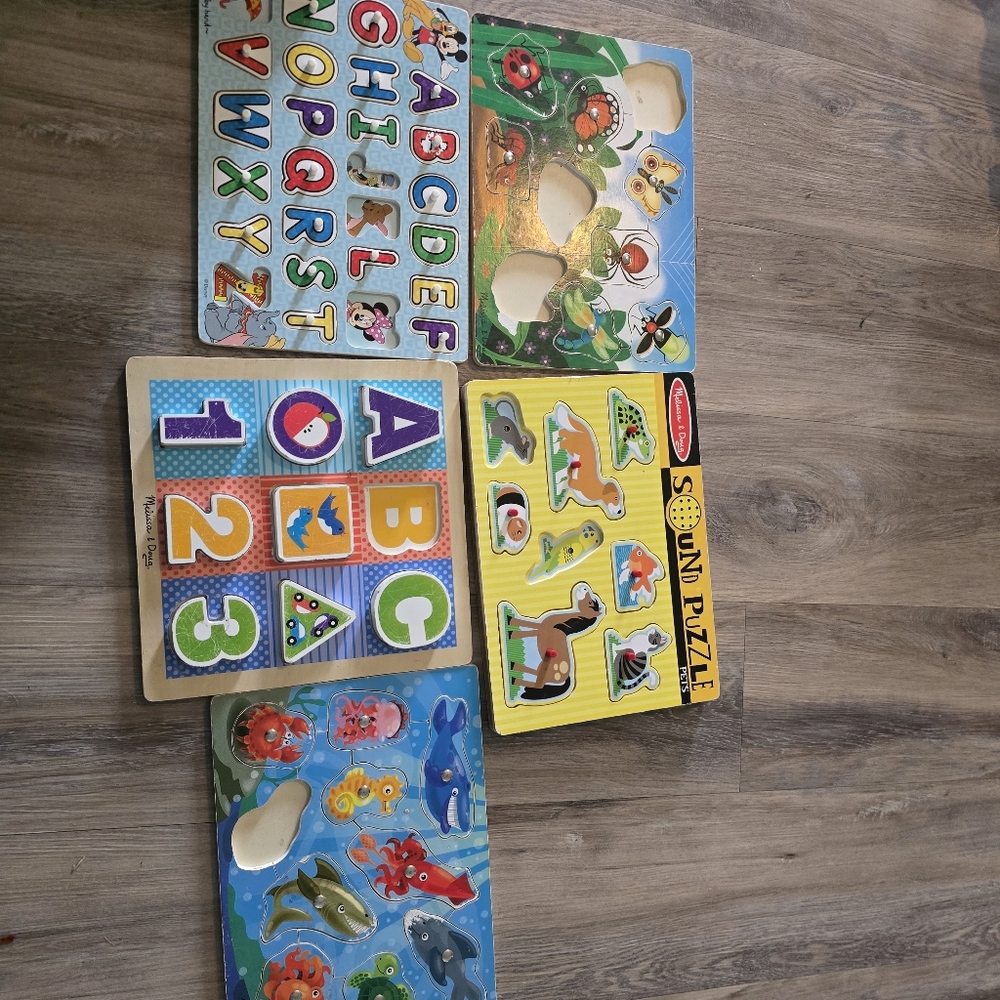 Melissa And Doug Puzzle Bundle Of 5